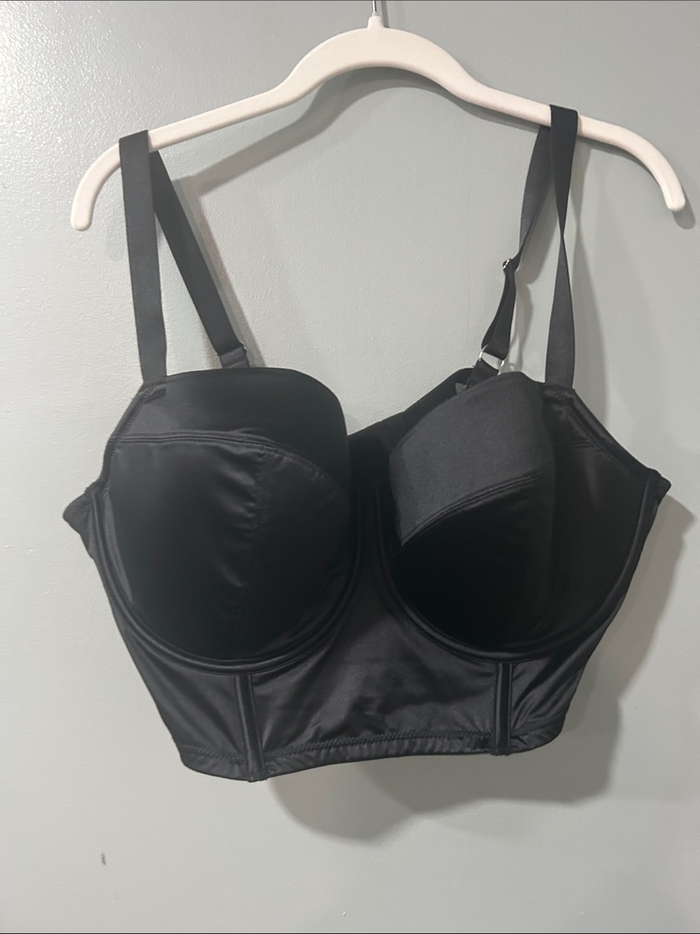 Black Longline Bustier Bra - Women Intimates 2x new Bust 48’ under 37’-38’